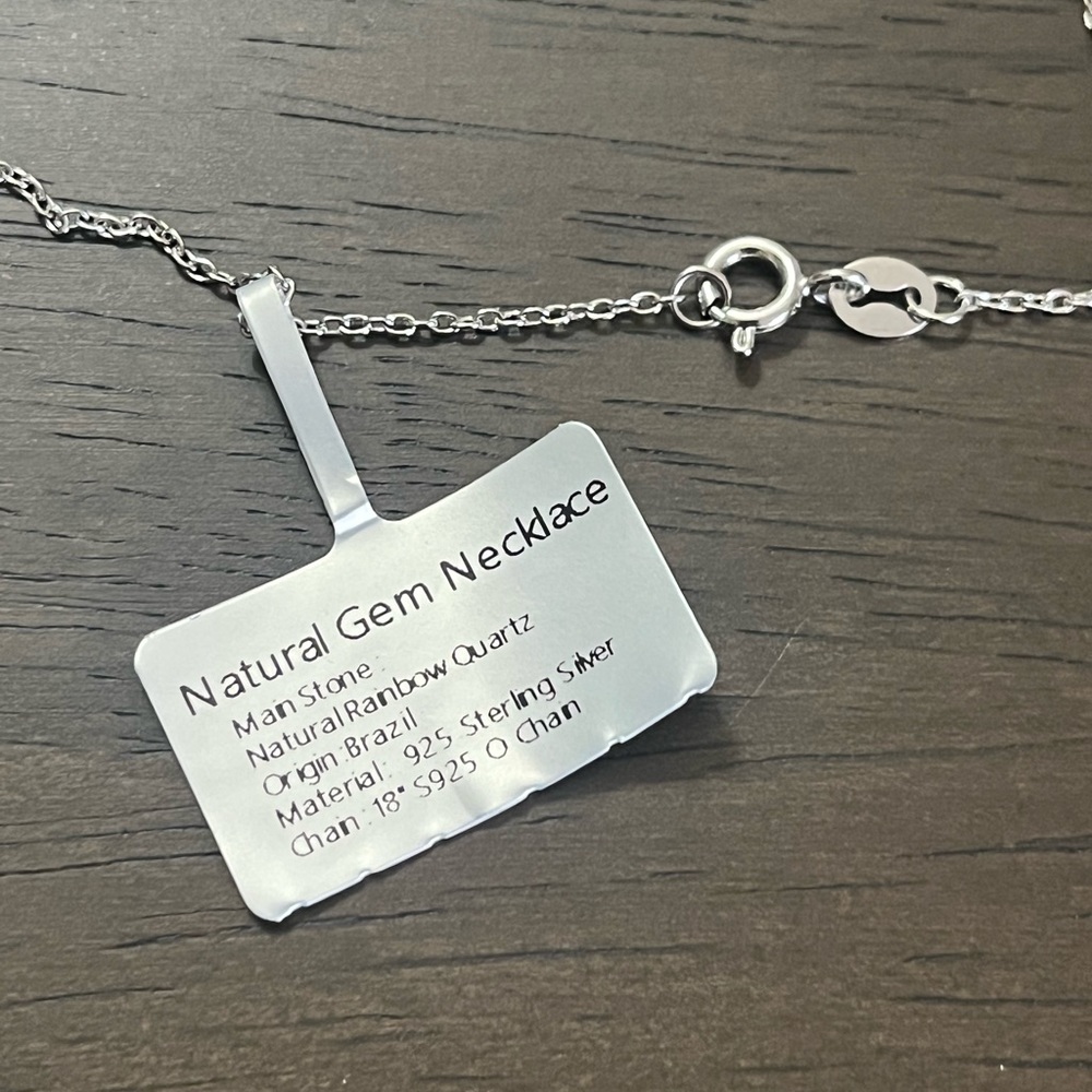 Natural Rainbow Quarts Pendant Necklace - Picture 6 of 7